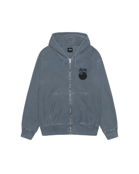 8 BALL ZIP HOODIE PIGMENT DYED