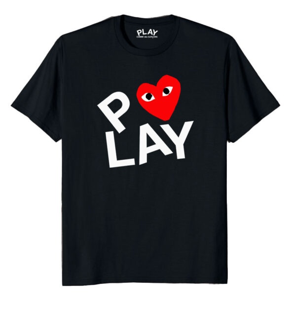 CDG-T-Shirt-Black-Double-Heart-Screenprint-black